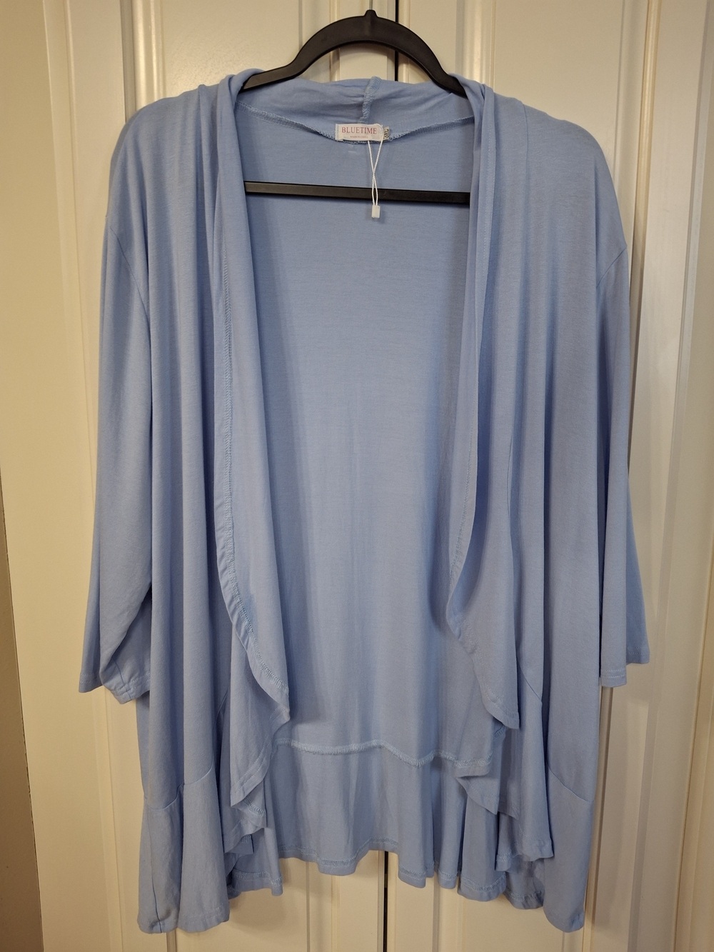 Bluetime Light Blue Draped Long Sleeve Cardigan 3X Nwot